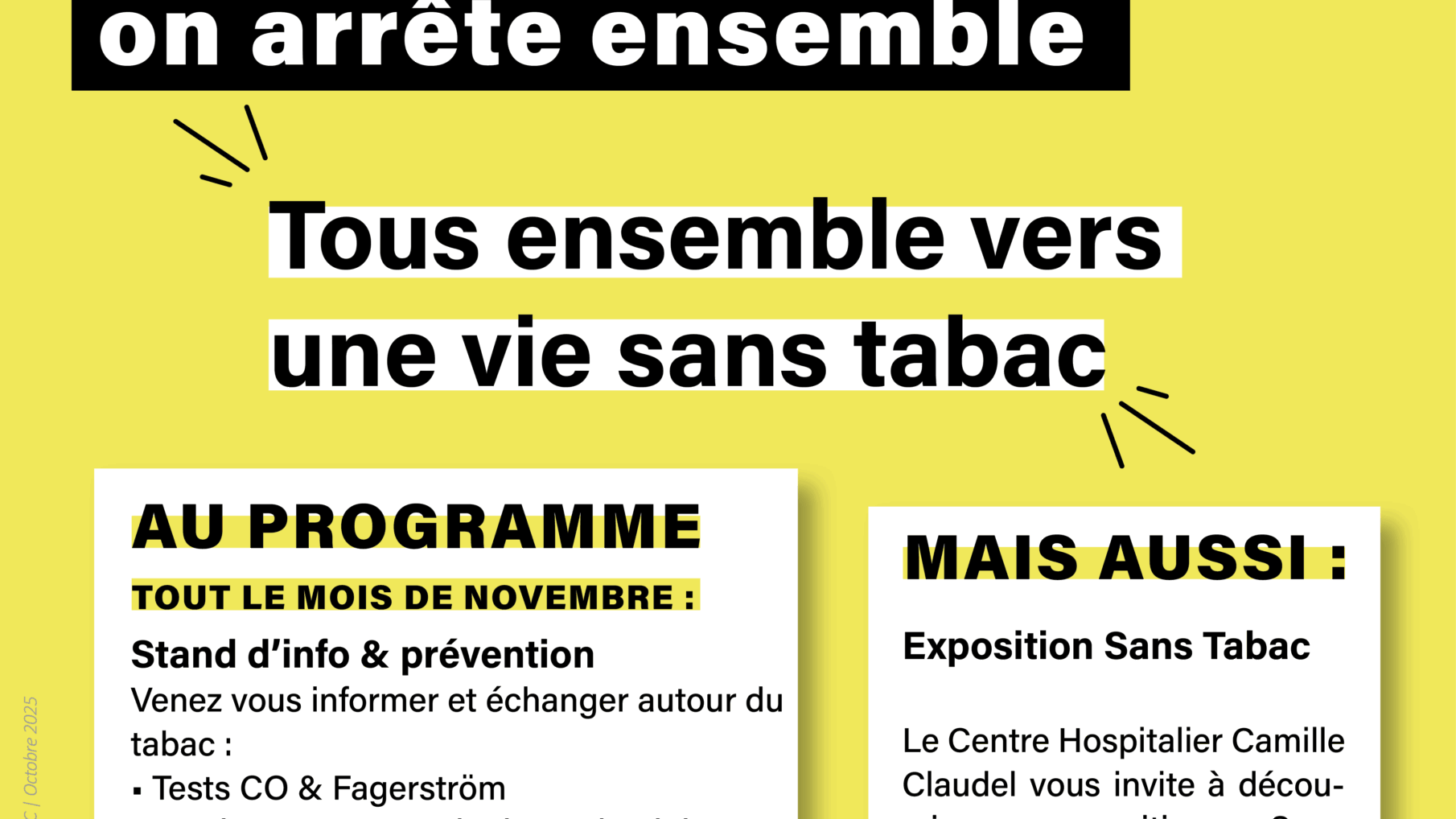 Affiche mois sans tabac 2025 Camille Claudel