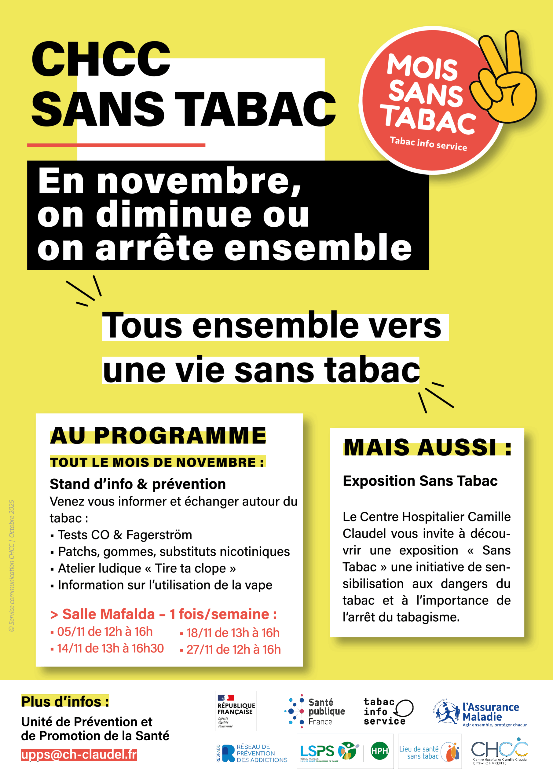 Affiche mois sans tabac 2025 Camille Claudel